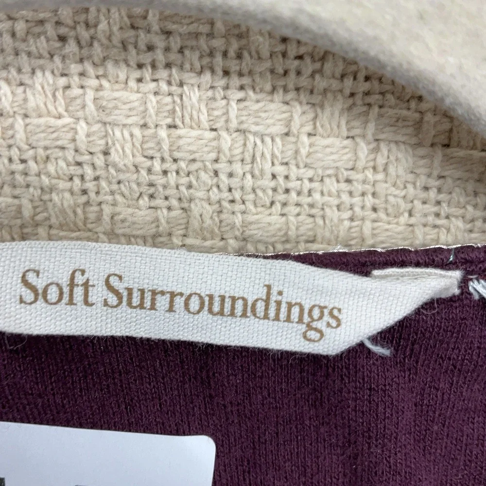 Soft Surroundings Open Cardigan Sweater Women's‎ PM Purple Fall Festival Topper
